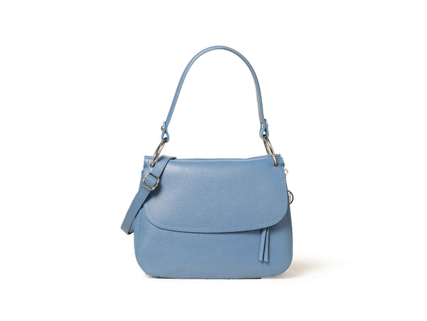 Melluso Borsa a Tracolla con Patta in Pelle Azzurro Jeans BOR6092-250558